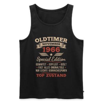 60. Geburtstag Geschenk Oldtimer November 1966 - Männer Premium Bio Tank Top - Schwarz - Vorne - AI Model Male 178 light (178cm)