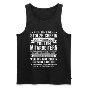 Stolze Chefin Mitarbeiter Humor Shirt - Débardeur bio Premium Homme - noir - Devant - Michal (187cm)