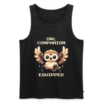 Eulen-Gefährte ausgerüstet | RPG Tierfreund - Männer Premium Bio Tank Top - Schwarz - Vorne - AI Model Male 178 light (178cm)