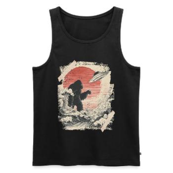 Bigfoot Cryptid Design Mythical Creature Ufo - Men's Premium Organic Tank Top - black - Front - AI Model Male 178 light (178cm)