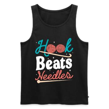 Hook Beats Needles Häkelhäkelgarn - Männer Premium Bio Tank Top - Schwarz - Vorne - AI Model Male 178 light (178cm)