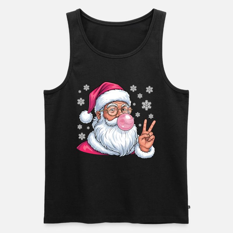 Weihnachtsmann Bubble Gum - Männer Premium Bio Tank Top - Schwarz