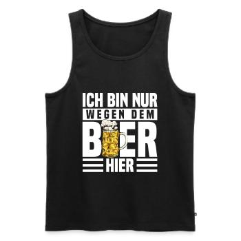 Je suis là juste pour la bière - Débardeur bio Premium Homme - noir - Devant - Michal (187cm)