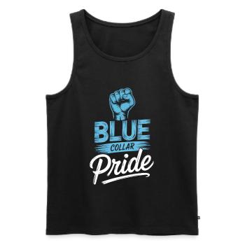 Blue Collar Worker Craft Construction Worker - Men's Premium Organic Tank Top - black - Front - Michal (187cm)
