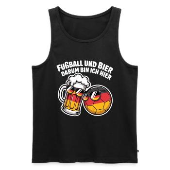 Fußball und Bier – Deutschland Fan Spruch - Männer Premium Bio Tank Top - Schwarz - Vorne - AI Model Male 178 light (178cm)