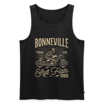 Bonneville Salt Flats Moto Anniversaire 1969 - Débardeur bio Premium Homme - noir - Devant - Michal (187cm)