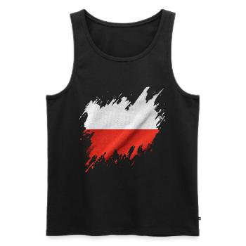 Flagge Polens, zerrissener Stil - Männer Premium Bio Tank Top - Schwarz - Vorne - Michal (187cm)