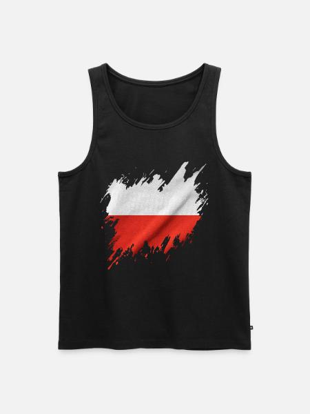 Flag of Poland, torn style - Men's Premium Organic Tank Top - black
