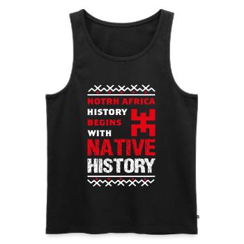 Indigenous History of North Africa - Men's Premium Organic Tank Top - black - Front - AI Model Male 178 light (178cm)