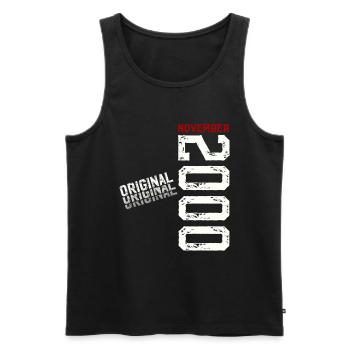 25ème Anniversaire Original Novembre Millésime 2000 - Débardeur bio Premium Homme - noir - Devant - Michal (187cm)