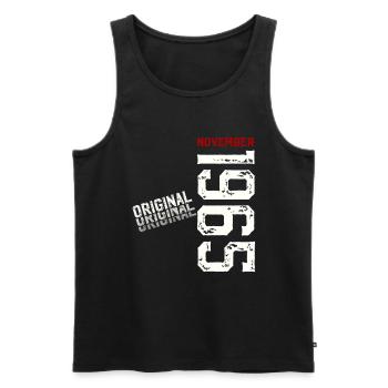60. Geburtstag Original November Jahrgang 1965  - Männer Premium Bio Tank Top - Schwarz - Vorne - Michal (187cm)