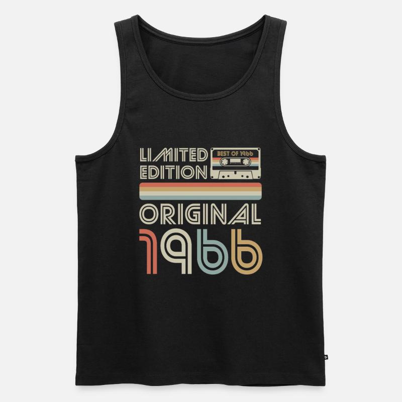 Limitierte Original 1966 Retro Kassette - Männer Premium Bio Tank Top - Schwarz