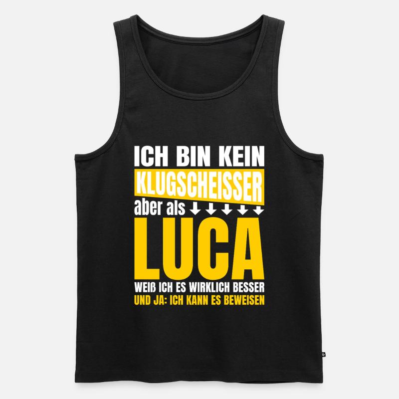 Luca Klugscheißer - Männer Premium Bio Tank Top - Schwarz