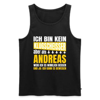 I'm not a smartass Andreas - Men's Premium Organic Tank Top - black - Front - AI Model Male 178 light (178cm)