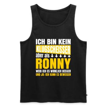 Je ne suis pas un petit malin Ronny - Débardeur bio Premium Homme - noir - Devant - Michal (187cm)