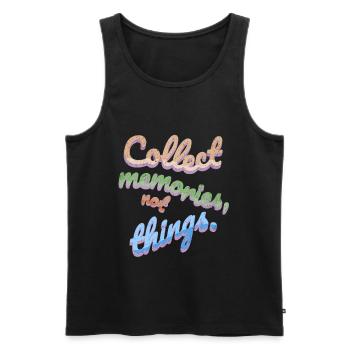 Collect Memories Not Things - Men's Premium Organic Tank Top - black - Front - Michal (187cm)