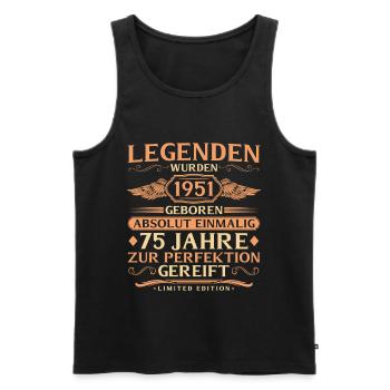 75e anniversaire absolument unique - né en 1951 - Débardeur bio Premium Homme - noir - Devant - Michal (187cm)