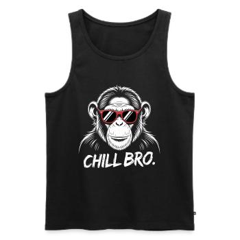 Chill Bro Monkey avec des lunettes de soleil - Débardeur bio Premium Homme - noir - Devant - Michal (187cm)