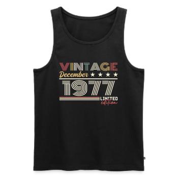 December 1977 Gift - Men's Premium Organic Tank Top - black - Front - Michal (187cm)
