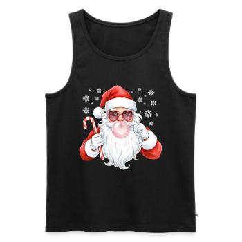Père Noël Bubble Gum Rose - Débardeur bio Premium Homme - noir - Devant - AI Model Male 178 light (178cm)