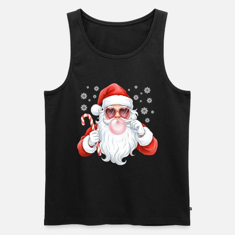 Santa Bubble Gum Pink - Männer Premium Bio Tank Top - Schwarz