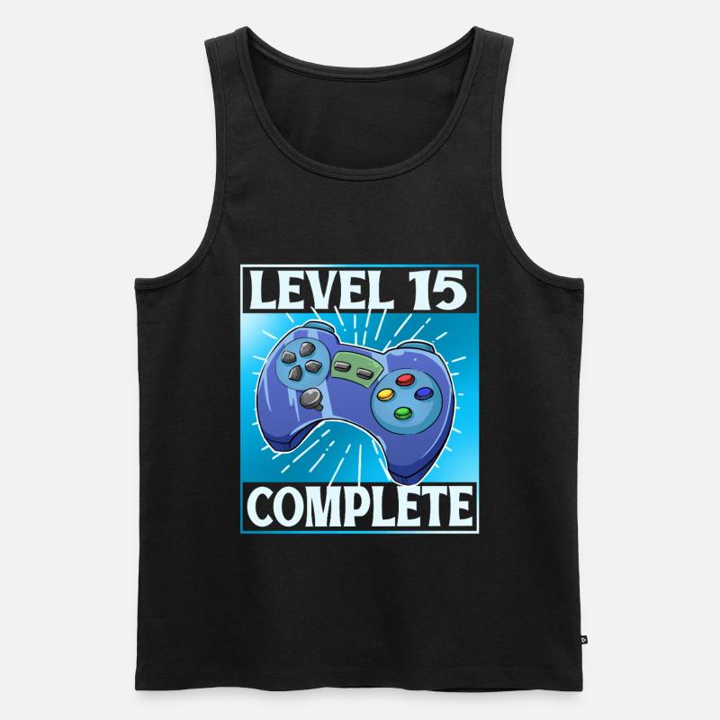Level 15 Complete - Männer Premium Bio Tank Top - Schwarz