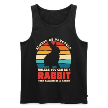 Retro Bunnies Dicter d’être soi-même - Débardeur bio Premium Homme - noir - Devant - AI Model Male 178 light (178cm)