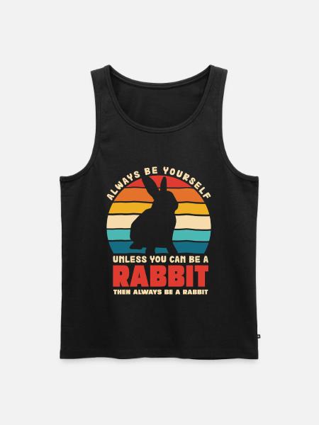 Retro Hasen Spruch Sei Du Selbst - Männer Premium Bio Tank Top - Schwarz