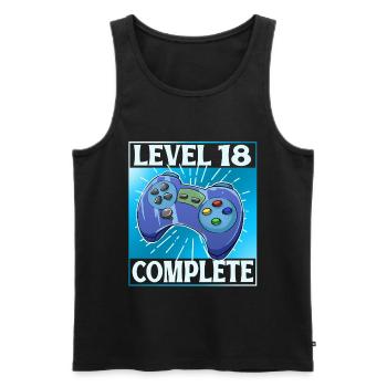 Level 18 Complete - Männer Premium Bio Tank Top - Schwarz - Vorne - AI Model Male 178 light (178cm)