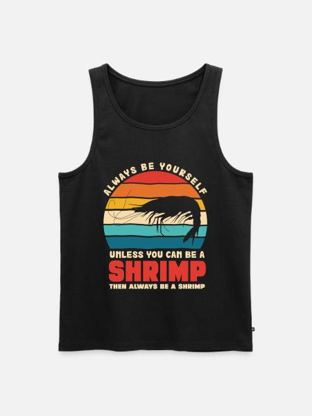 Shrimp Theme Retro Sunset - Men's Premium Organic Tank Top - black