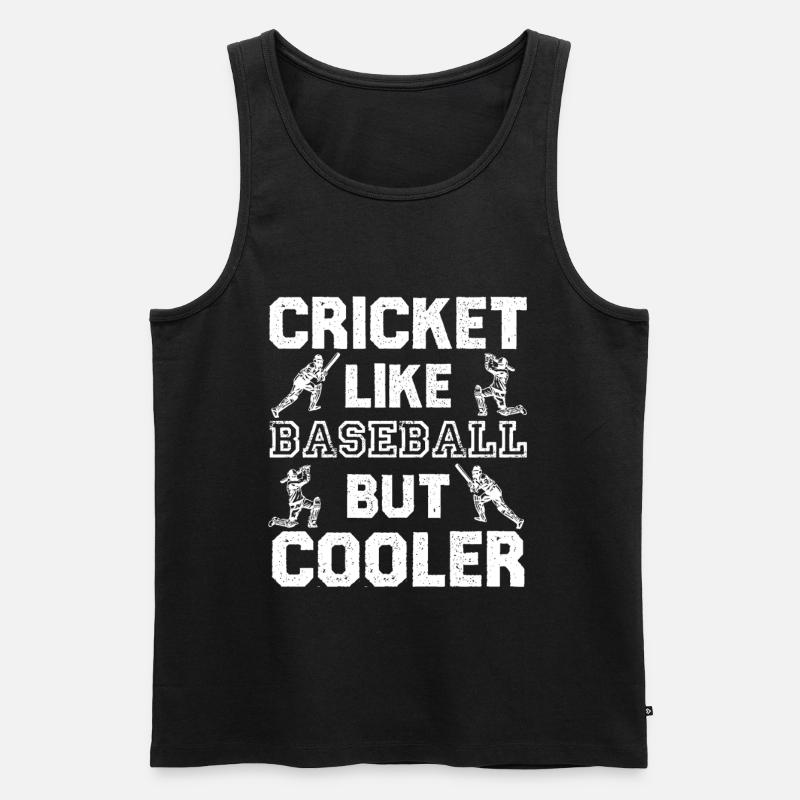 Cricket wie Baseball – Cooler Spruch - Männer Premium Bio Tank Top - Schwarz