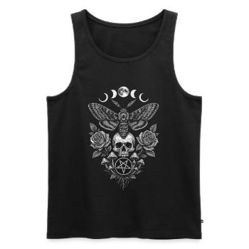 moth with skull moon phases occultism occult - Men's Premium Organic Tank Top - black - Front - AI Model Male 178 light (178cm)