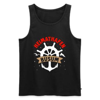 Segler HEIMATHAFEN BÜSUM Lustiges Nordsee - Männer Premium Bio Tank Top - Schwarz - Vorne - Michal (187cm)