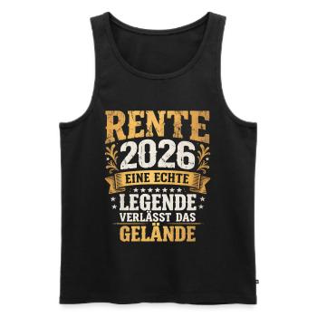 Retraite 2026 La légende quitte le parc Vintage - Débardeur bio Premium Homme - noir - Devant - Michal (187cm)
