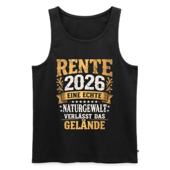 Rente, Pension 2026 verlässt das Gelände Vintage - Männer Premium Bio Tank Top - Schwarz - Vorne - Michal (187cm)