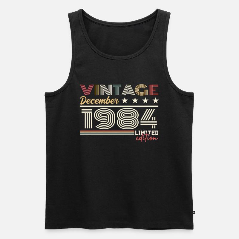 Geschenk Dezember 1984 - Männer Premium Bio Tank Top - Schwarz