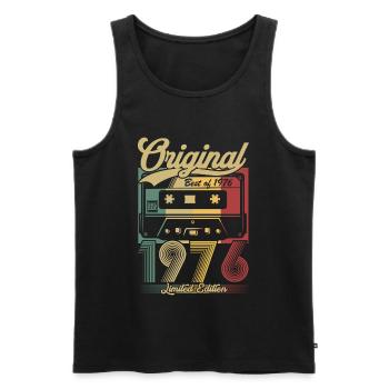Original 1976 Jahrgang Vintage Geburtstag Retro - Männer Premium Bio Tank Top - Schwarz - Vorne - Michal (187cm)
