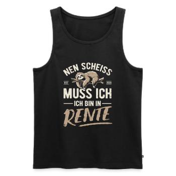 I have to give a shit, I'm retired - 2026 - Men's Premium Organic Tank Top - black - Front - AI Model Male 178 light (178cm)