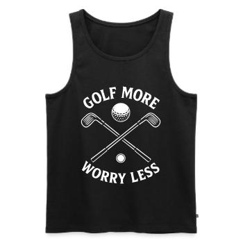 Golf More Worry Less Funny Golf Quote - Men's Premium Organic Tank Top - black - Front - Michal (187cm)
