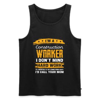 Bauarbeiter Spruch Shirt - Männer Premium Bio Tank Top - Schwarz - Vorne - AI Model Male 178 light (178cm)