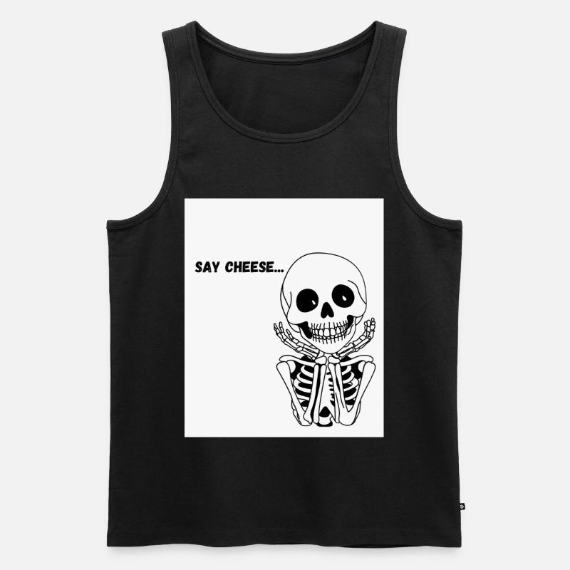 Skelett-Lächeln - Männer Premium Bio Tank Top - Schwarz