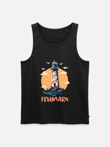 Baltic Sea Holiday FEHMARN Lighthouse Fun - Men's Premium Organic Tank Top - black