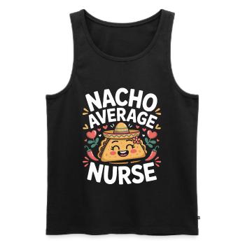 Nacho Average Nurse Humor Design - Männer Premium Bio Tank Top - Schwarz - Vorne - Michal (187cm)