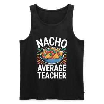 Nacho Enseignant Moyen Drôle Design - Débardeur bio Premium Homme - noir - Devant - Michal (187cm)