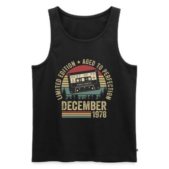 Dezember 1978 - Jahrestag Dezember 1978 - Männer Premium Bio Tank Top - Schwarz - Vorne - Michal (187cm)