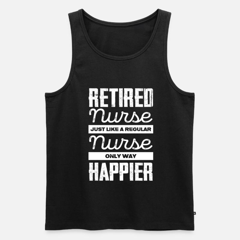 Ruhestand Nurse Glücksspruch - Männer Premium Bio Tank Top - Schwarz
