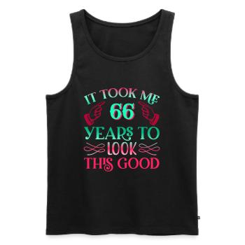 It took 66 years to look so good - Men's Premium Organic Tank Top - black - Front - Michal (187cm)