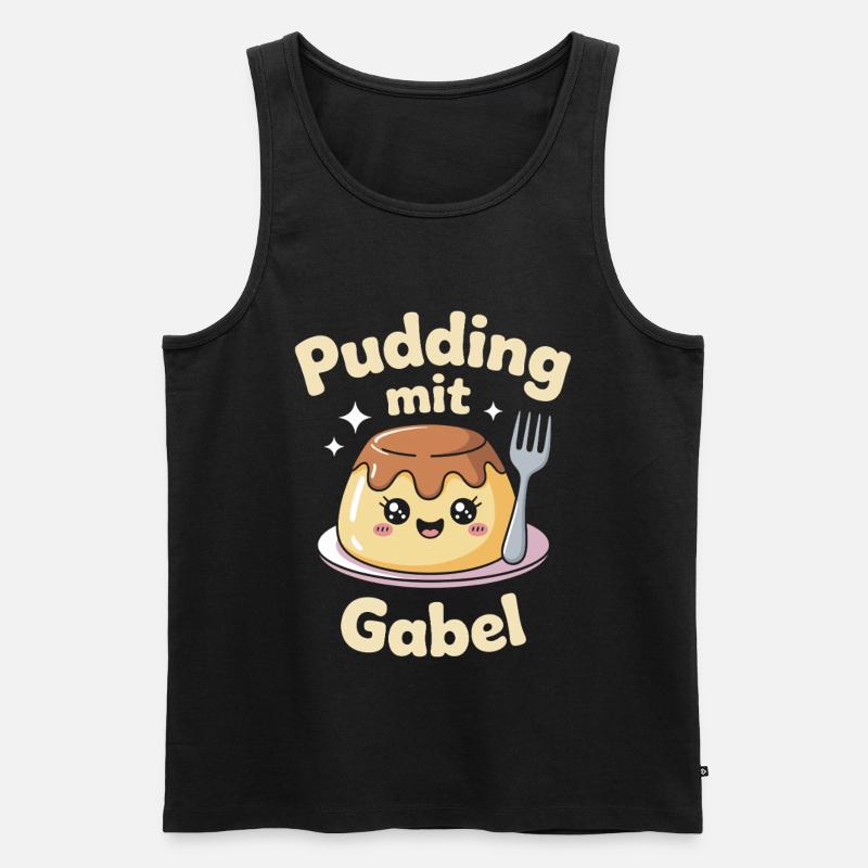 Pudding Mit Gabel - Männer Premium Bio Tank Top - Schwarz
