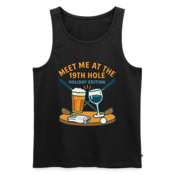 Meet Me At The 19th Hole Holiday Cheer - Men's Premium Organic Tank Top - black - Front - Michal (187cm)