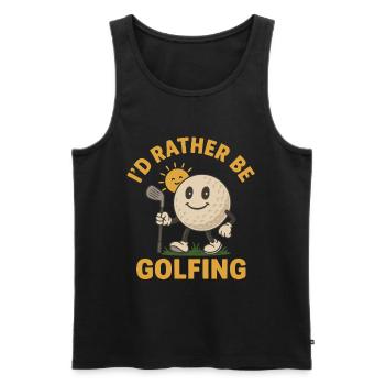 I'd Rather Be Golfing Funny Golf Play Golf - Men's Premium Organic Tank Top - black - Front - AI Model Male 178 light (178cm)